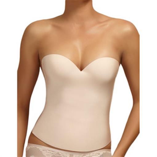 NWOT Felina Bustier 36DD Essential Seamless Strapless Bra 7643 Beige #95995