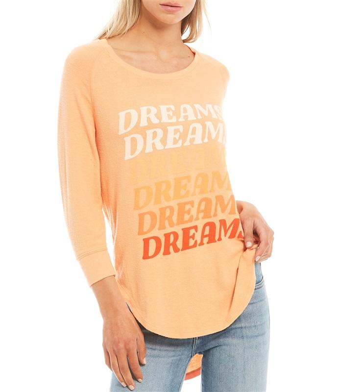 NWT Wildfox SM Dreams Haley Raglan Apricot Wash Oversized 95998