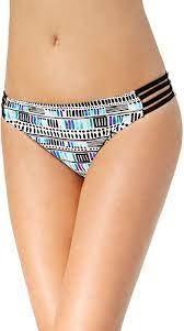 NWT California Waves Sea Glass S Strappy Cheeky Bikini Swim Bottoms #96022
