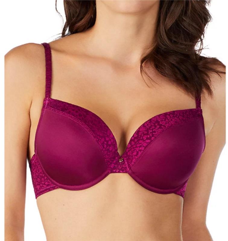 NWT Le Mystere 34D Safari Plunge T-Shirt Bra 9978 Garnet Wine 96036