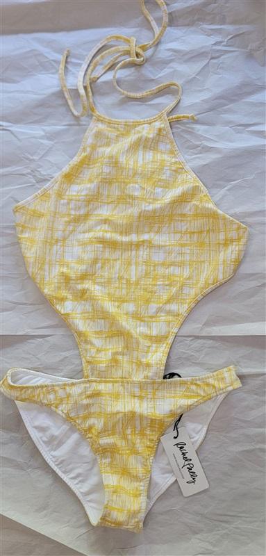 Rachel Pally Yellow White SM R15-1744 Stinson One-Piece Swimsuit #96133