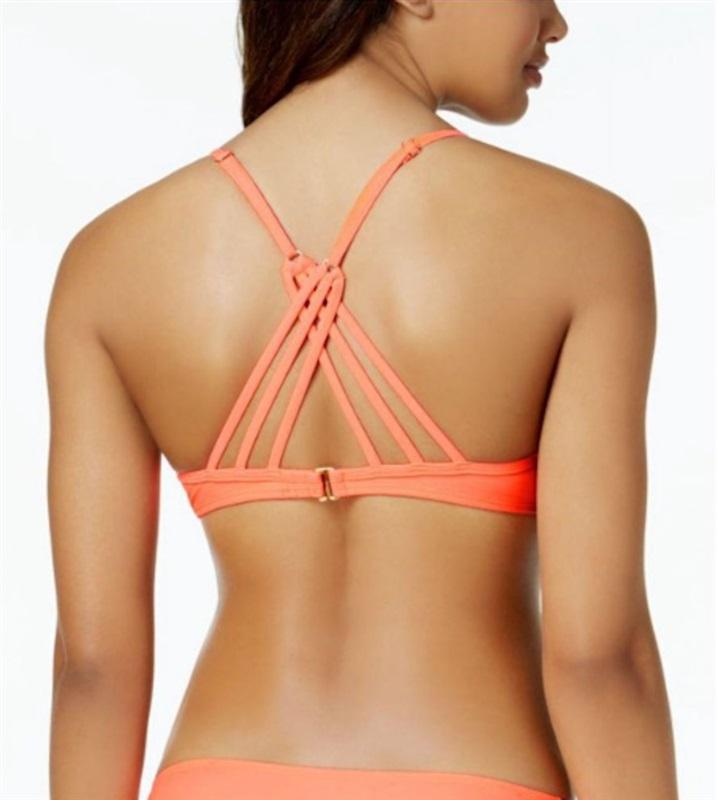 NWT California Waves D/DD Cup Strappy Back Underwired Bikini Swim Top #96168