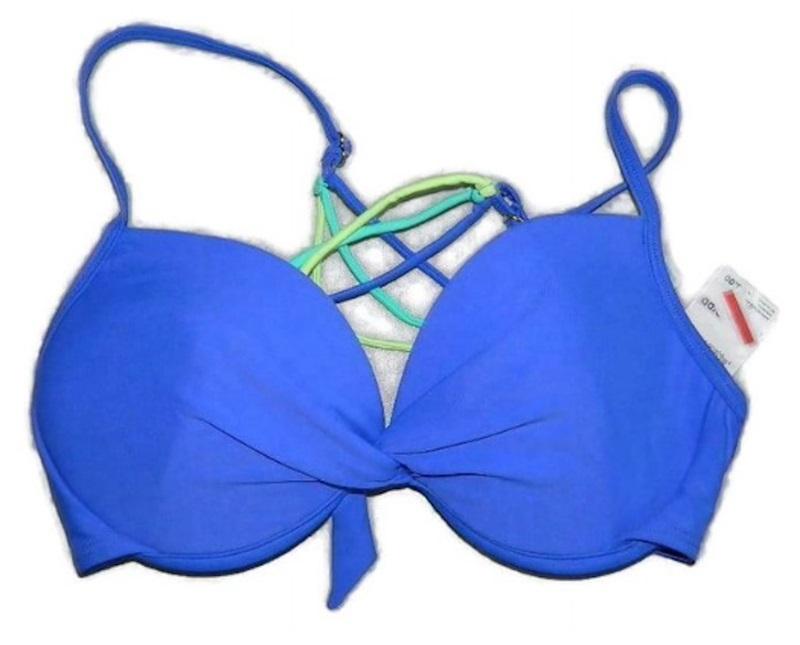 NWT California Waves D/DD Cup Strappy Back Underwired Bikini Swim Top #96168