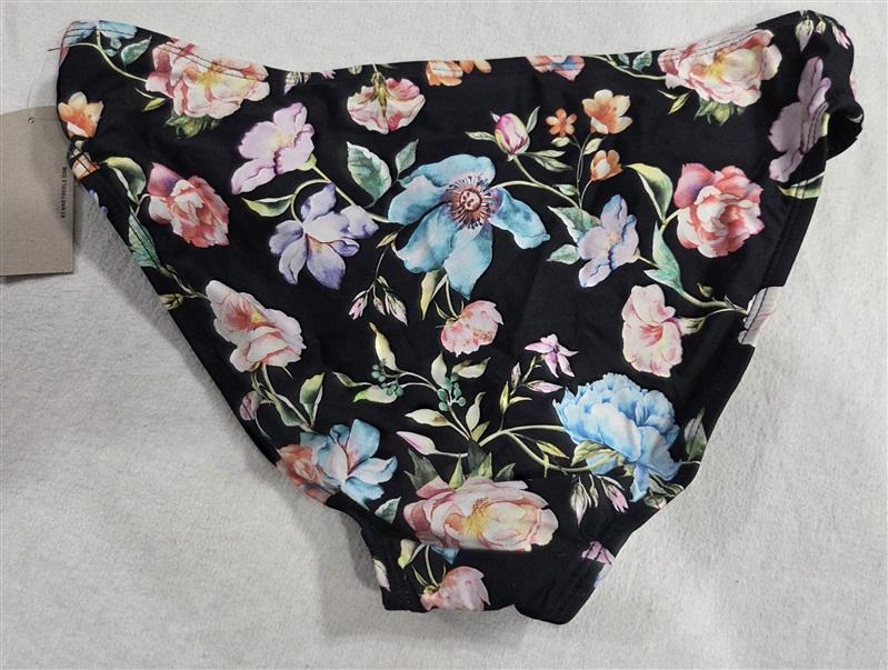 NWT Kenneth Cole Jardin XL Black Floral Hipster Bikini Swim Bottoms #96174