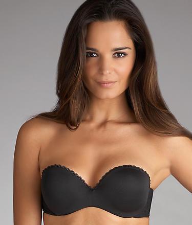 NWOT Lily Of France Gel Touch Strapless Bra 2111121 Black 38D #96197