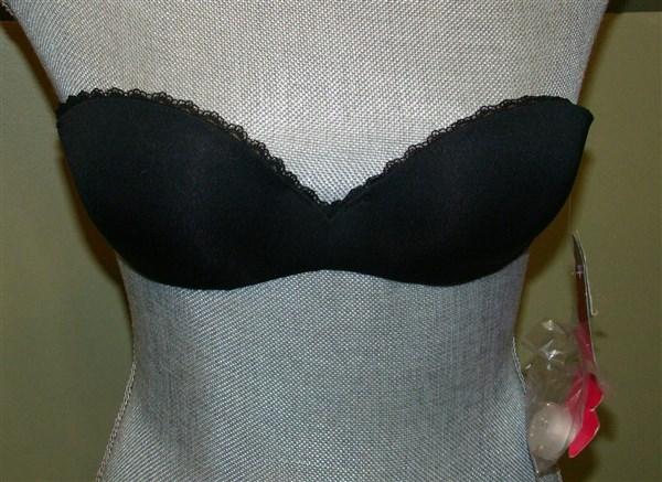 NWOT Lily Of France Gel Touch Strapless Bra 2111121 Black 38D #96197