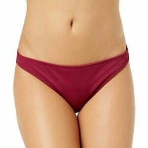 NWT California Waves Maroon L Textured Cheeky Bikini Swim Bottoms #96226