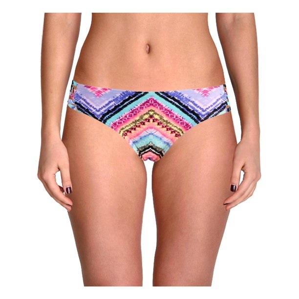 NWT California Waves Under The Sun L Zigzag Strappy Bikini Swim Bottoms #96241