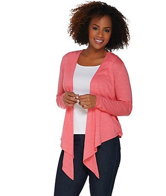 NWT Belle Kim Gravel SM Summer Shrug Cardigan Coral 96288
