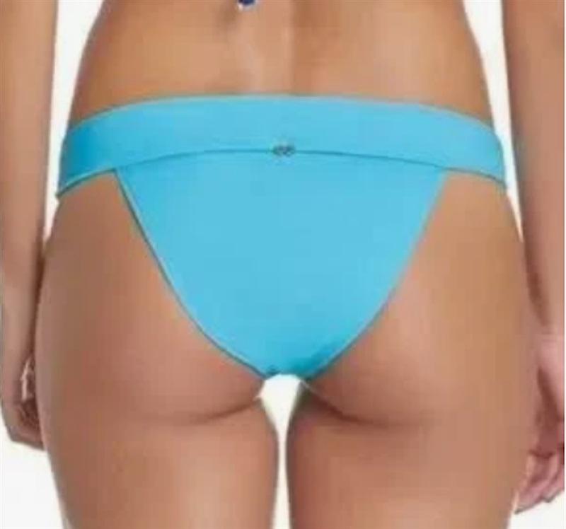NWT Pilyq Marine Blue Solid M Cheeky Banded Bikini Swim Bottoms #96357