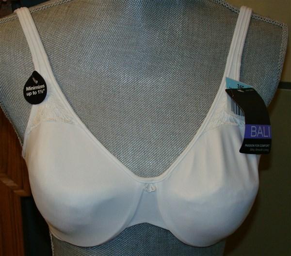 NWT Bali 36DDD Passion for Comfort Minimizer Underwire Bra 3385 White #96426