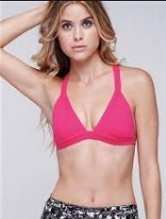 NWT Kos USA L High Performance Cross Back Dance Sports Bra 8210 Pink #96447