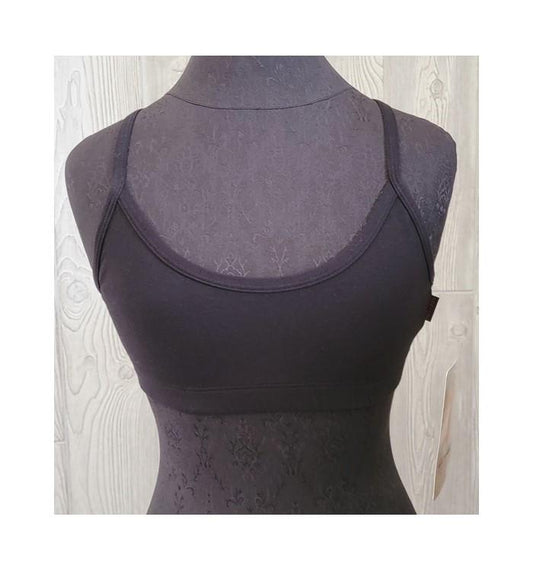 NWT Kos USA M Cross Back Dance Yoga Low-Impact Sports Bra 674 Black #96518