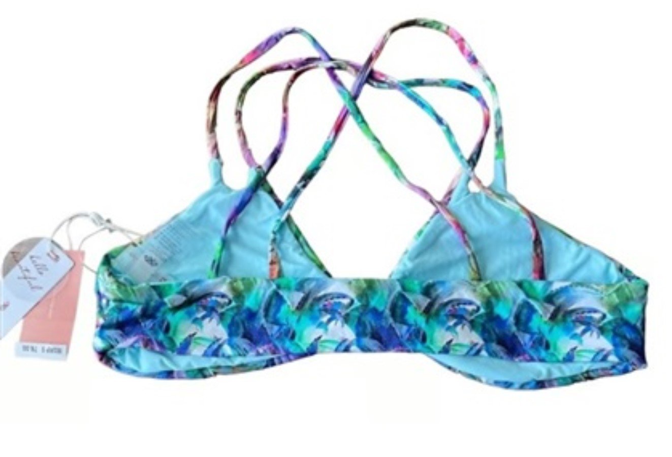 NWT Pilyq Lanai L Tropical Utopia Strappy Halter Bikini Swim Top #96527