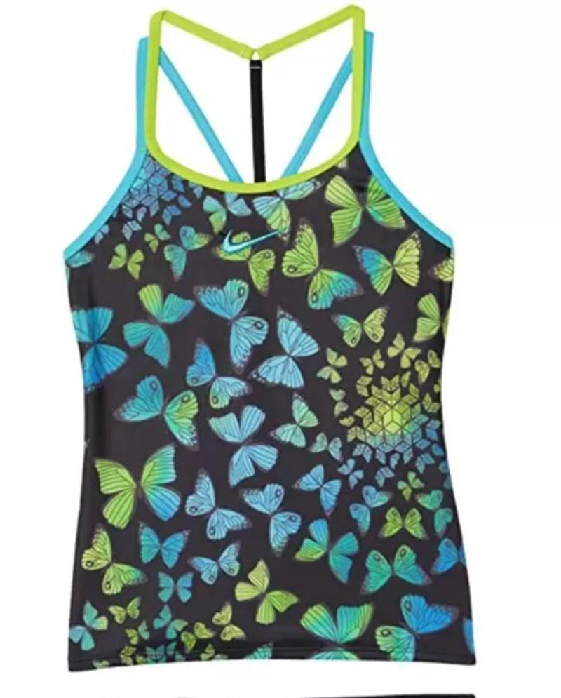 NWOT Nike L Girl's Butterfly T-Crossback Tankini 96582