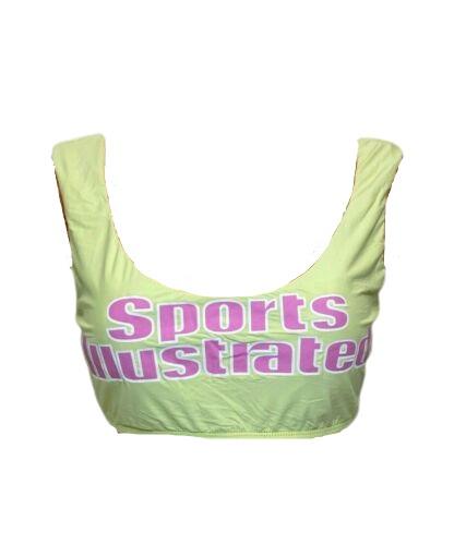 NWT Sports Illustrated Juice Is Loose SZ 10 Yellow Cropped Bikini Swim Top 96611