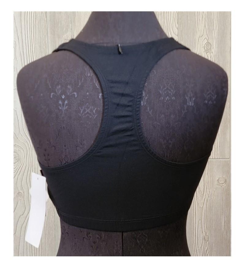 NWT Kos USA L Wide Band Hi-Impact Racerback Yoga Dance Sports Bra 7026 Blk 96709