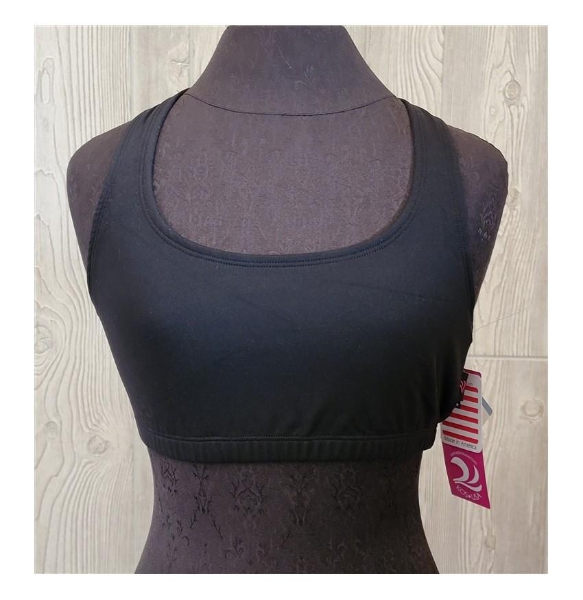 NWT Kos USA L Wide Band Hi-Impact Racerback Yoga Dance Sports Bra 7026 Blk 96709