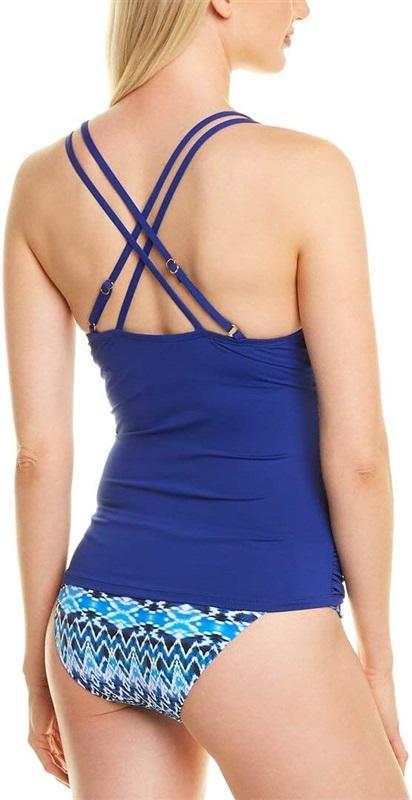 NWT La Blanca SZ 14 Island Goddess Blue Tankini Swim Top #96725