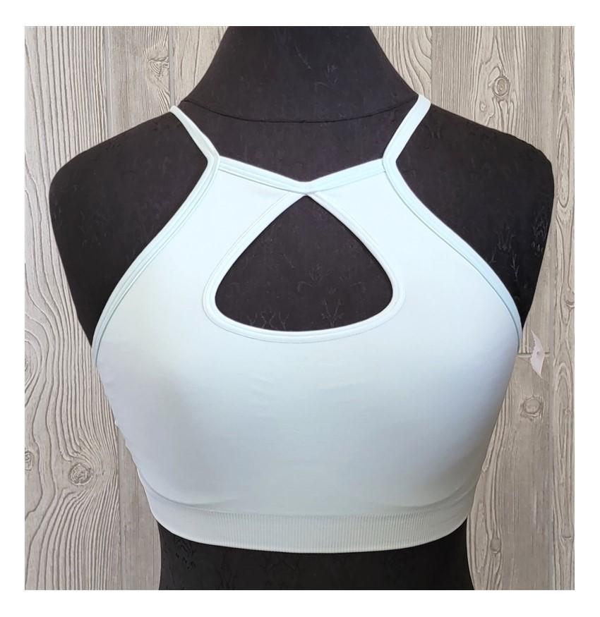 NEW Zella Body SM Low Impact Seamless Comfort Keyhole Sports Bra Mint #96767