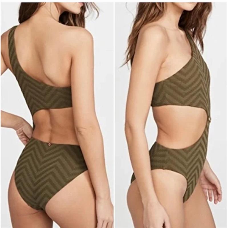 NWT Red Carter L Asymmetric Maillot One Shoulder Rcex120817 1PC SwimSuit 96851