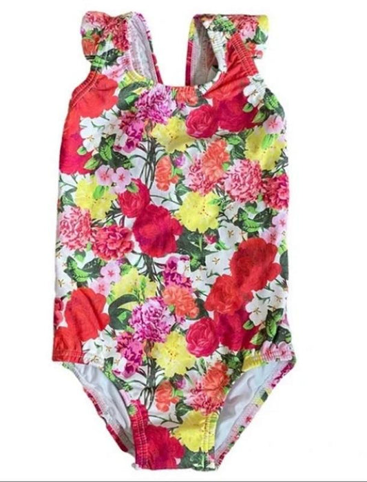 NWT Pilyq 18 24 Month Girls Eden Bow Floral 1pc Swimsuit 96928