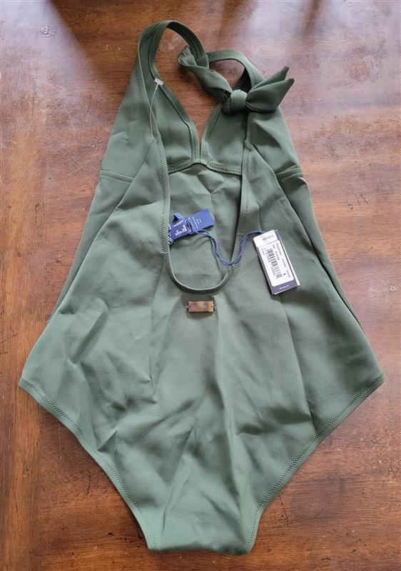 NWT Vilebrequin S Solid Water Fames 1PC Swimsuit Poivre Green 96954