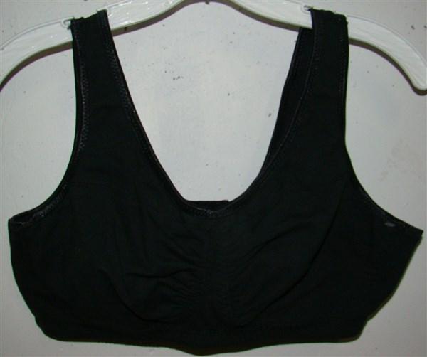 NEW Comfort Choice Black Ruched Cotton 36C Wire-Free Sleeping/Leisure Bra #97004