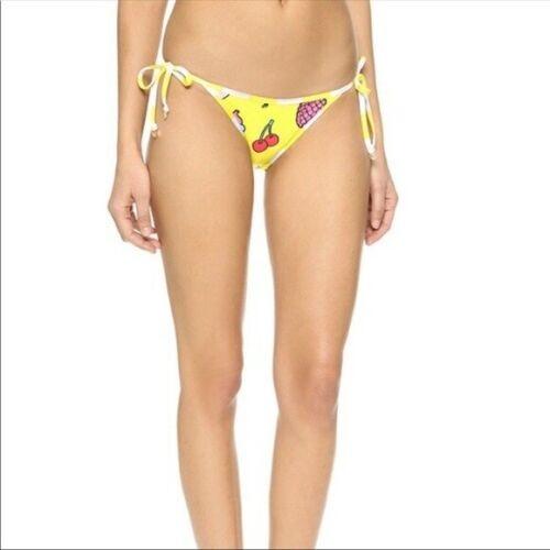 NWOT Wildfox Yellow Emoji S Reversible Cheeky Bikini Swim Bottoms #97011