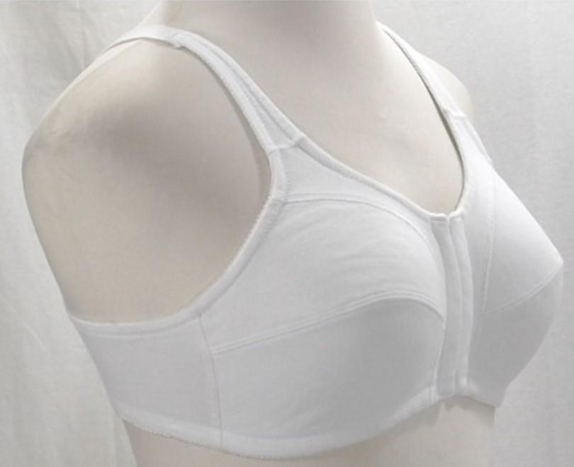 NWOT Comfort Choice 46B MicroFiber Posture White Front Close Wireless Bra #97077