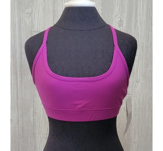 NWT Kos USA L Hi-Performance Cross Back Yoga Dance Sports Bra 8618 Fuchsia 97130