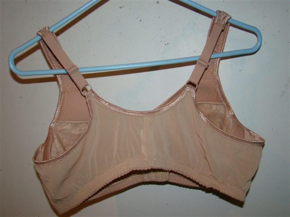 PO Comfort Choice 38C Soft Cup Lace Front Hook Bra Easy Enhancer Beige 97173
