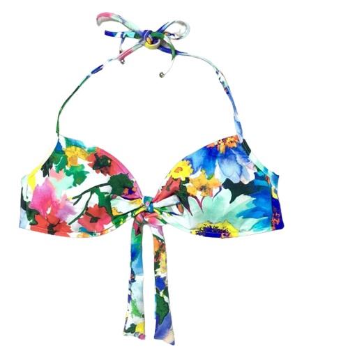 NWOT Polo Ralph Lauren Daisy Floral SM Halter Bikini Swim Top #97174