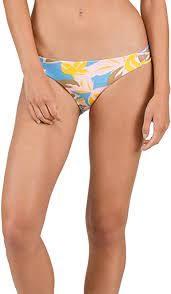 NWOT Volcom Palms Up XS Blue Floral Cheeky Bikini Swim Bottoms #97218