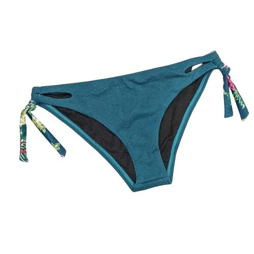 NWT Leith Teal Textured Side-Tie M Cheeky Bikini Swim Bottoms #97312