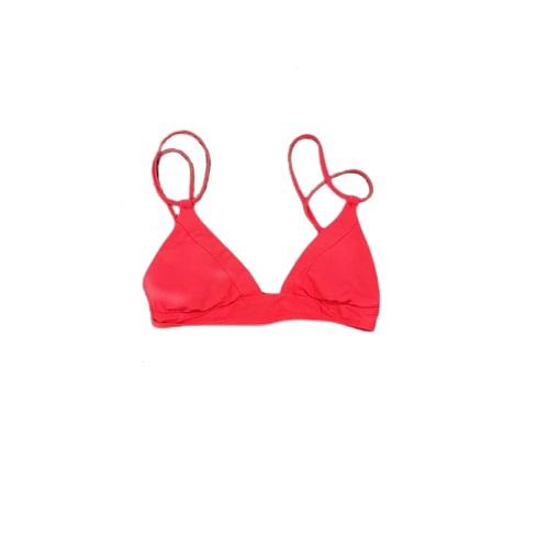 NWOT Gianni Bini Solid Red M Banded Halter V-Neck Bikini Swim Top #97361