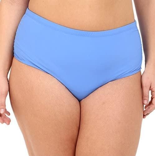 NWT Athena Deep Blue SZ 24W Shirred High-Waisted Swim Short Bottoms #97418