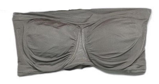NWOT Rhonda Shear 1X Bandeau Bra with Removable Pads 9683 Gray 97435
