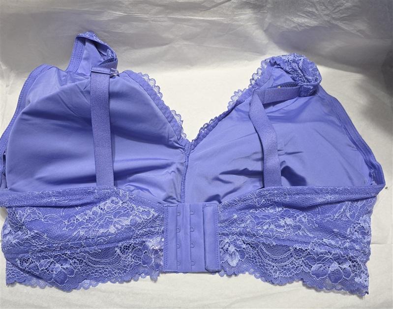 NWT 2 Secret Treasures 2X Lace Plus Size Bralette Blue & Purple 97468