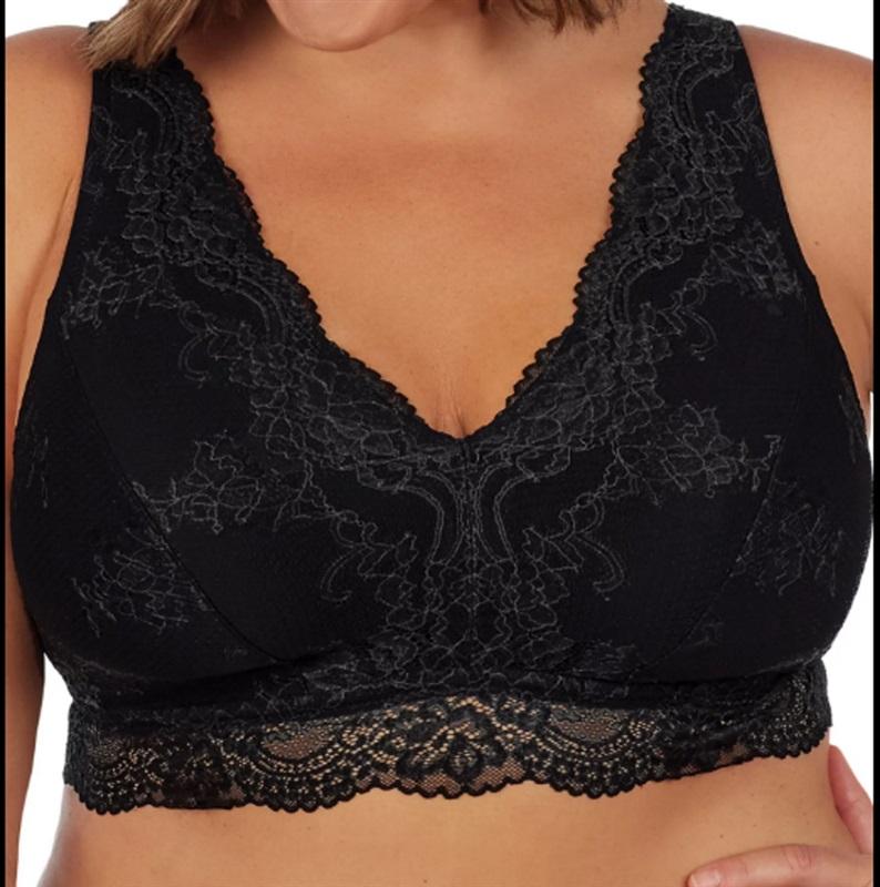 NWT 2 Secret Treasures 4X Lace Plus Size Bralette Purple & Black 97472