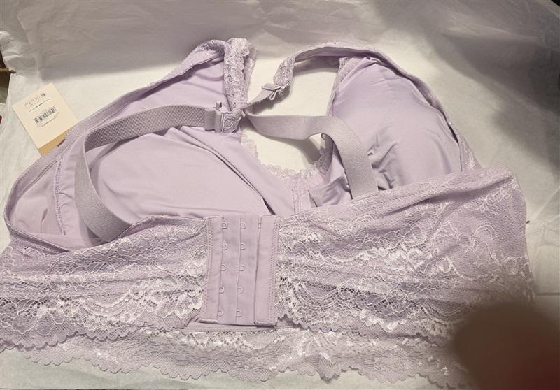 NWT 2 Secret Treasures 4X Lace Plus Size Bralette Purple & Black 97472
