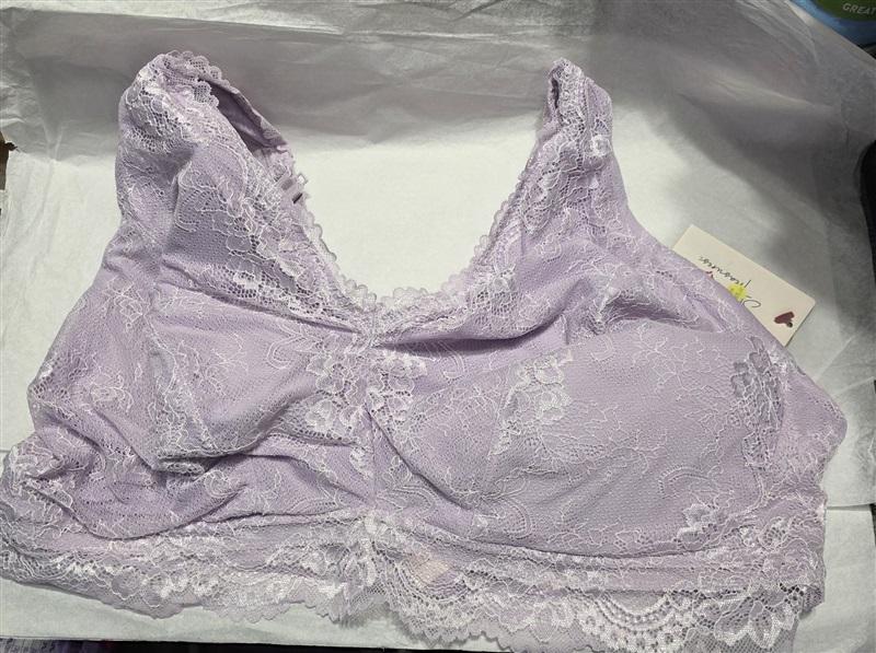 NWT 2 Secret Treasures 4X Lace Plus Size Bralette Purple & Black 97472