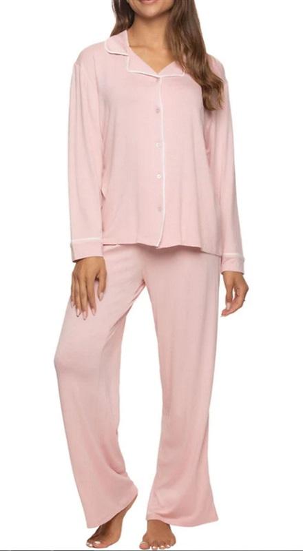 NWT Felina M Long Sleeve & Drawstring Lounge Set pink 97506