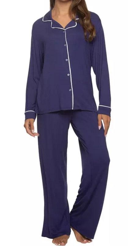 NWT Felina M Long Sleeve & Drawstring Lounge Set Purple 97508