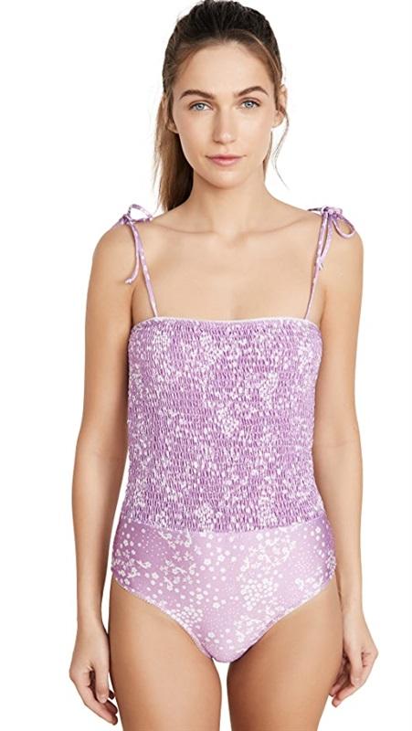 NWT Faithfull The Brand LG Prairie Stevie Purple 1PC Swimsuit 97559