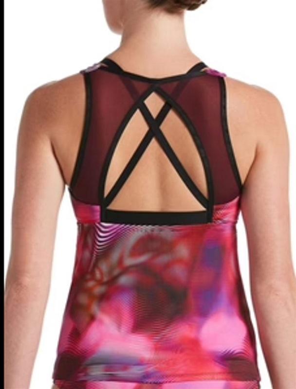 NWT Nike M Villian Red Tankini Top Swimsuit 97566