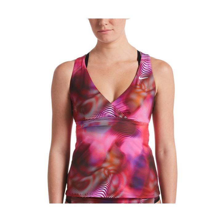 NWT Nike M Villian Red Tankini Top Swimsuit 97566