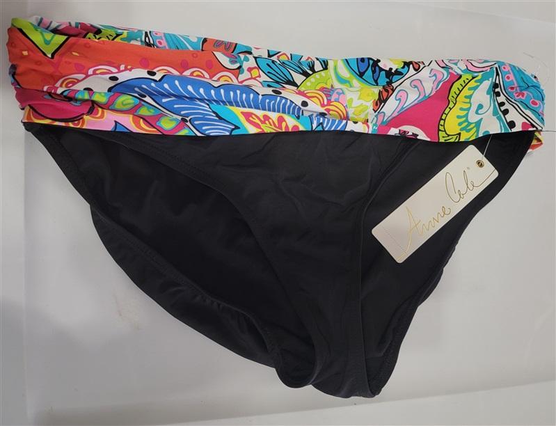 NWOT Anne Cole Floral XS Foldover Banded Cheeky Bikini Swim Bottoms #97586