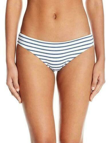 NWT Splendid Chambray L Blue Striped Cheeky Bikini Swim Bottoms #97671