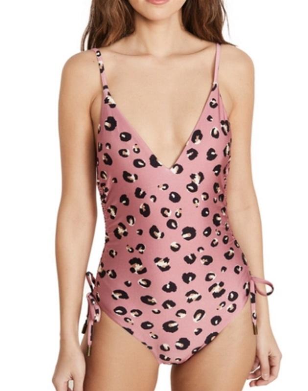 NWT Red Carter M Anthropology Blondie Leopard Print 1PC Swimsuit 97767